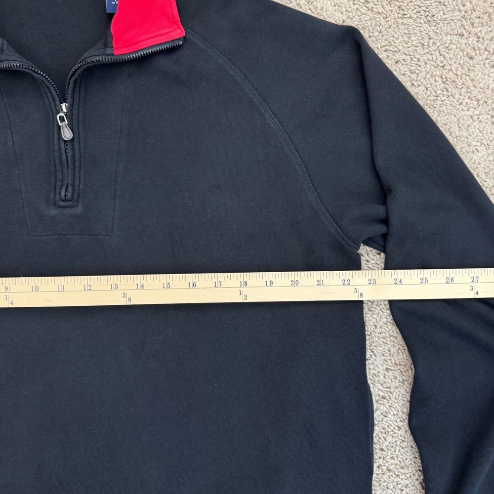 Grant Thomas Pullover Mens L 1/4 Zip Black and Red Cotton Sweatshirt Top Read - Picture 5 of 11